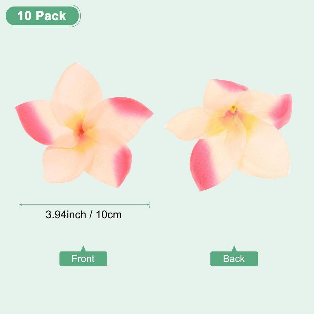 0.04 In. Artificial Champagne Red Indoor Outdoor Plumeria Silk Flower Heads for