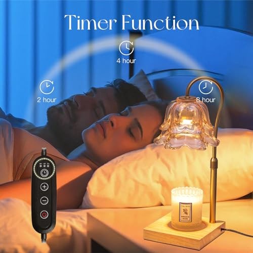 Candle Warmer Lamp with Timer: Flower Gold Candle Lamps Height Gold Flower