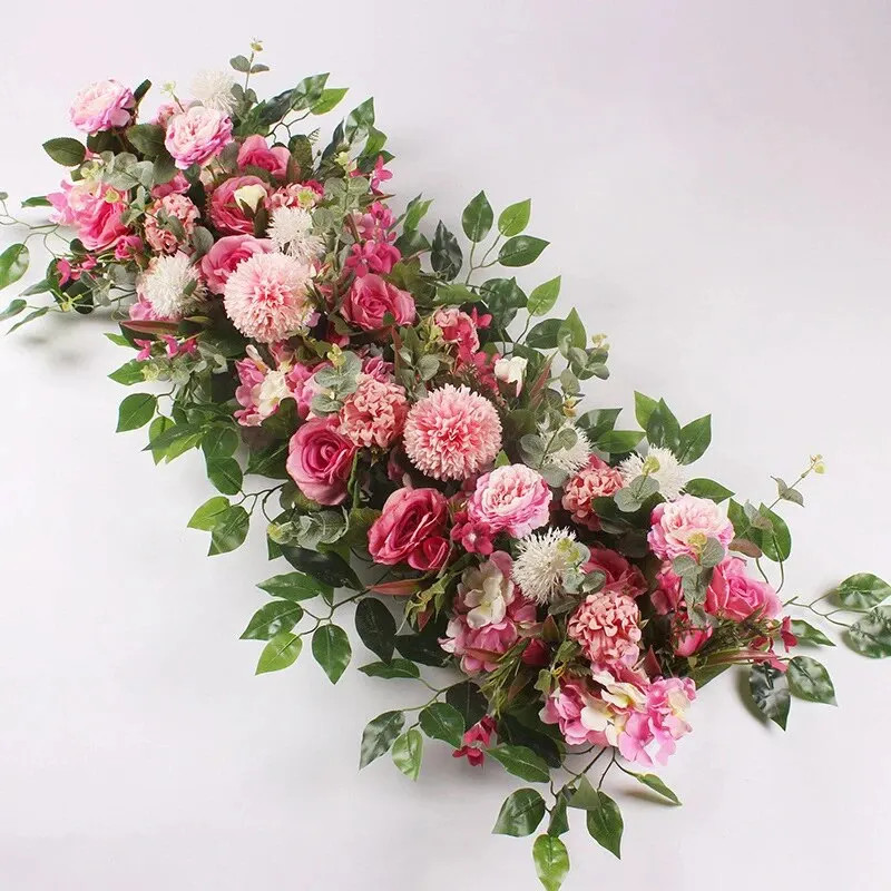 100Cm Luxury White Rose Floral Centerpiece for Wedding & Party Decor