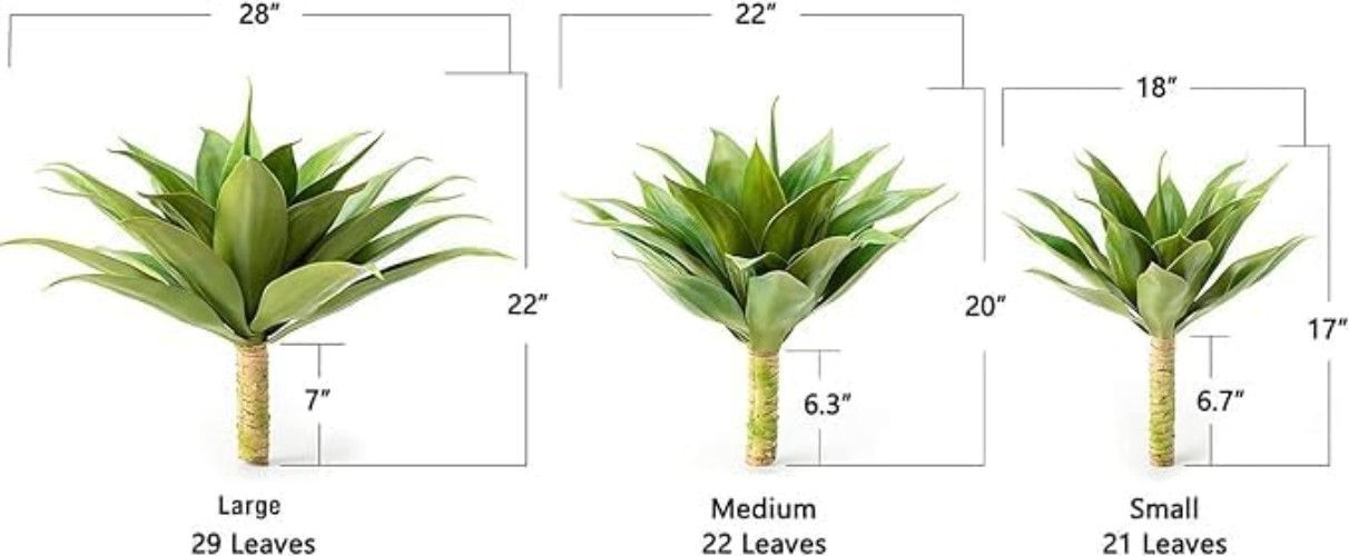 Fake Agave Artificial Plants, Fake Succulents Plant for Room Decor, Unpotted …