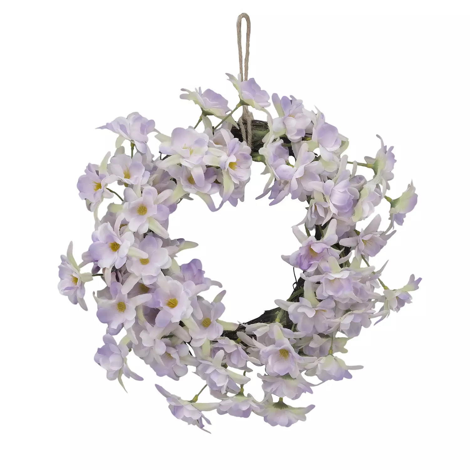 NEW Decorative Floral Grapevine Wreath 11 in. w/ lavender purple faux flowers