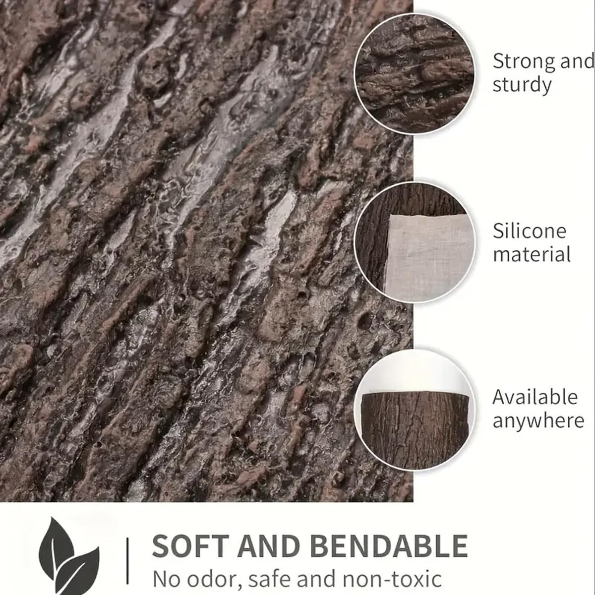 Artificial Tree Bark 15.75×39.37 Inch Fake Decor Cuttable Simulation Panel