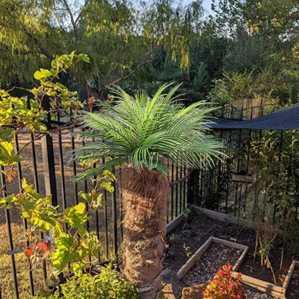 20.47in 9Leaves Artificial Tropical Plants Fake Palm Plant Branch Green Leaves f