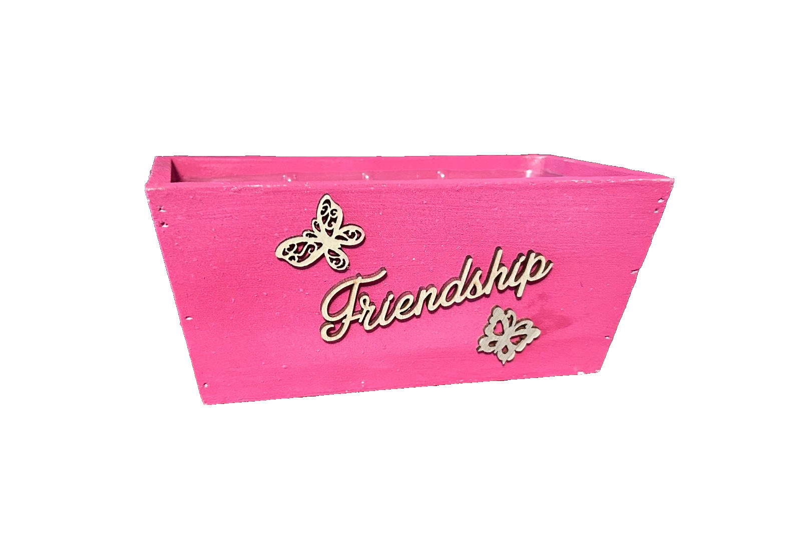 Friendship Wood Planter Box W/Plastic Liner 8″ x 4″ x 4″ no Plant