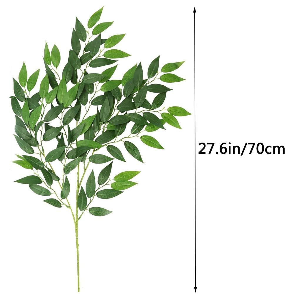 Artificial Italian Ruscus Greenery Stems 27in Faux Green Leaf Garland Branche…