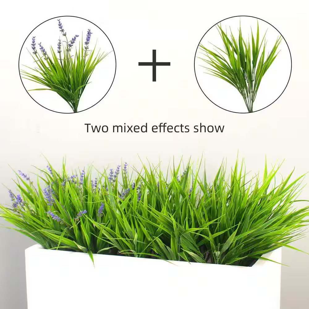 15.74In. Green 12Bundles Artificial Other Plants Outdoor Fake Monkey Grass with
