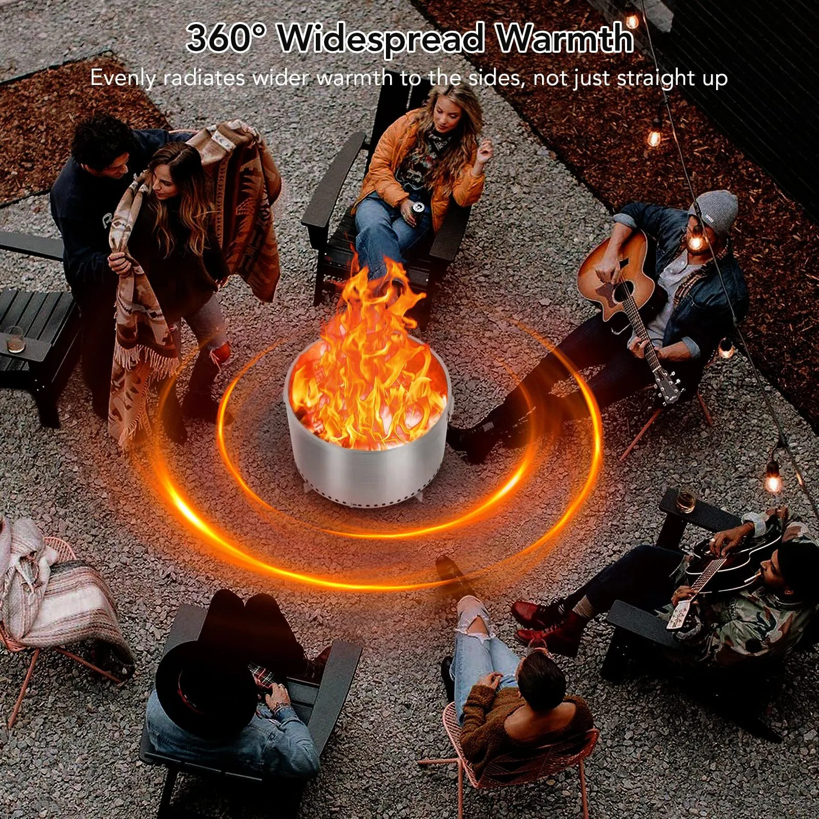 US GARVEE 20.5 Inch Smokeless Fire Pit With Air Switch And Handle Wood Burning P