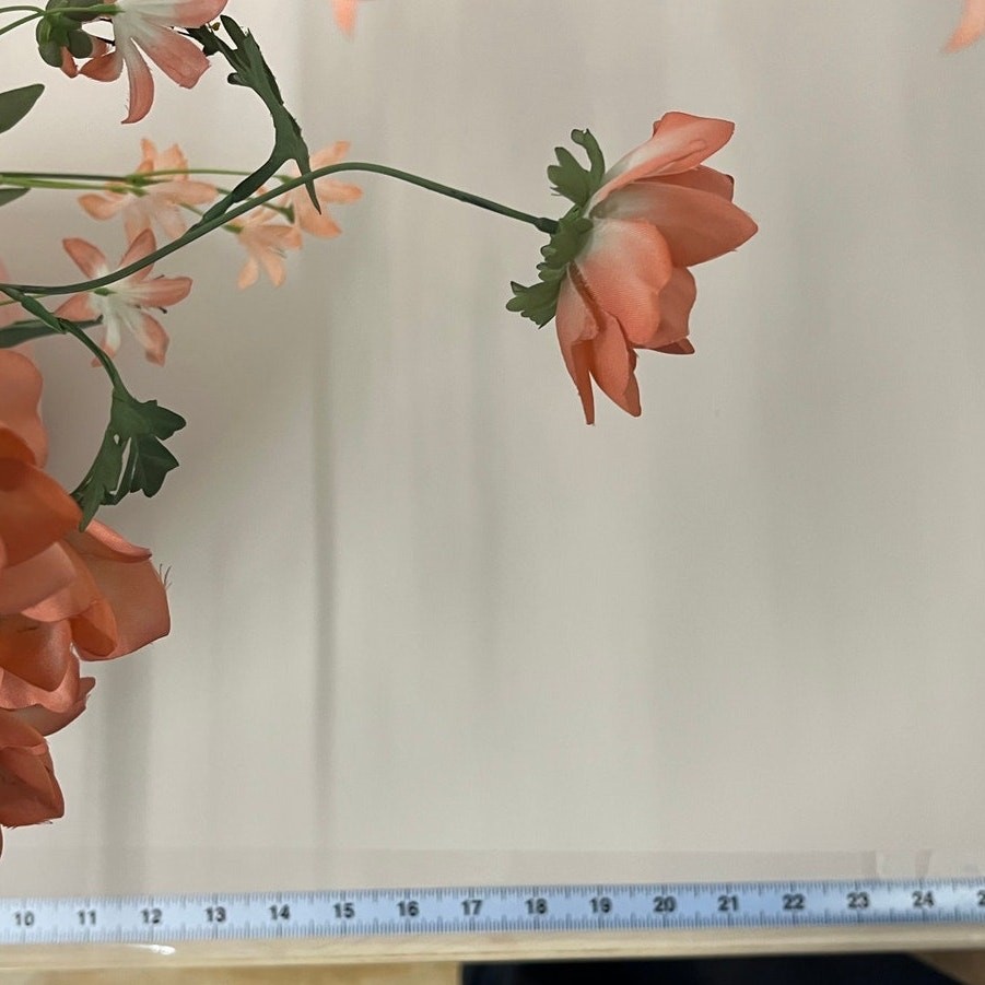 Faux Floral Arrangement Pink Round Planter Peach