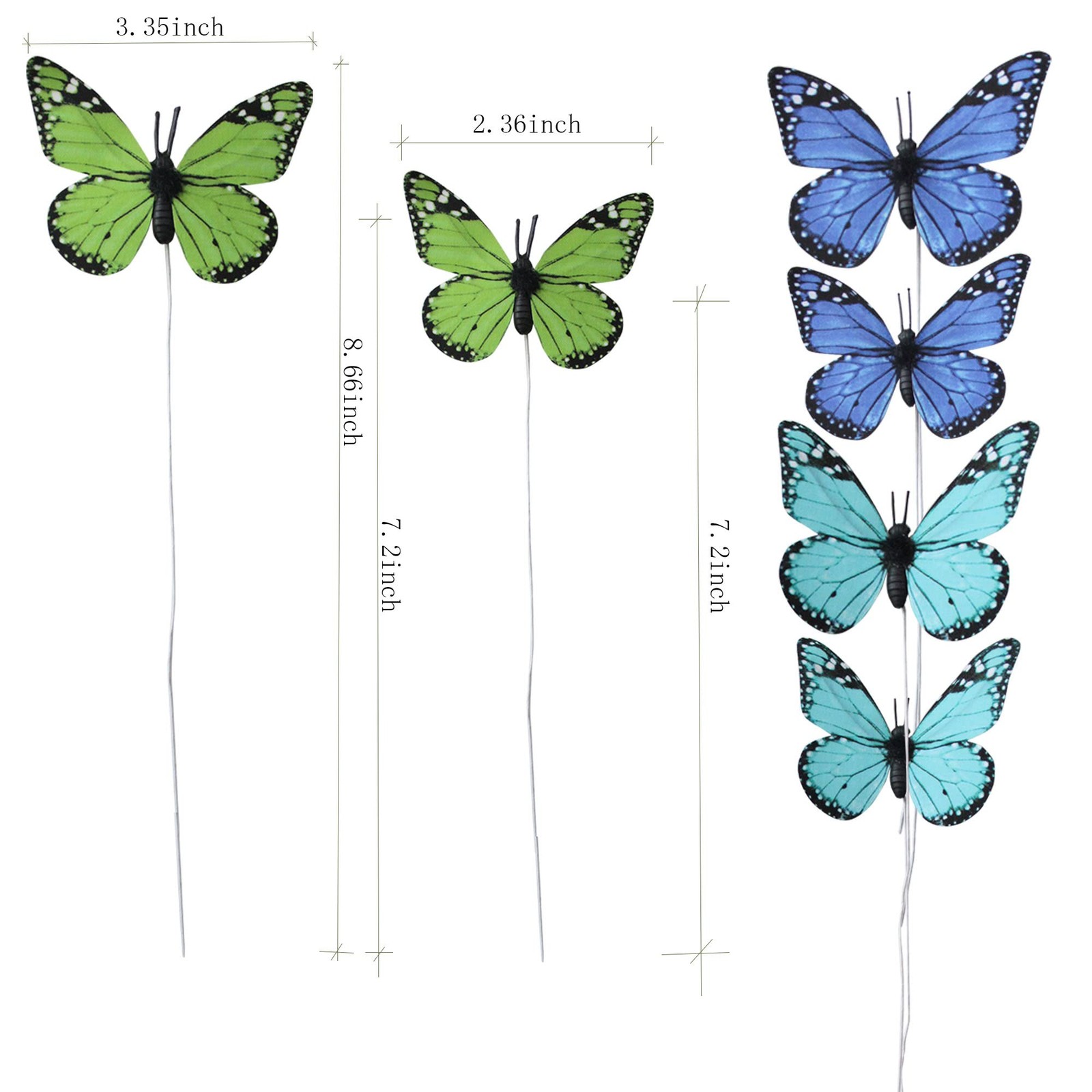 Perfso 12pcs 2size Butterfly Decorations, Simulated Butterflies, 3D Butterfly