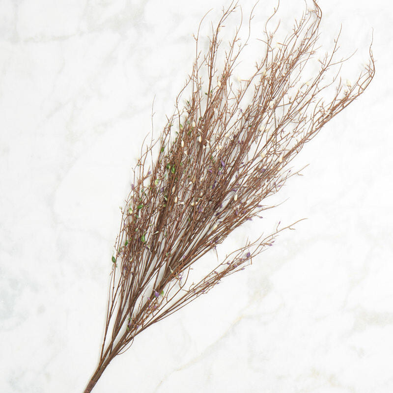 Set of 4 Vinyl Green, Cream, and Purple Artificial Twig 38″ Sprays
