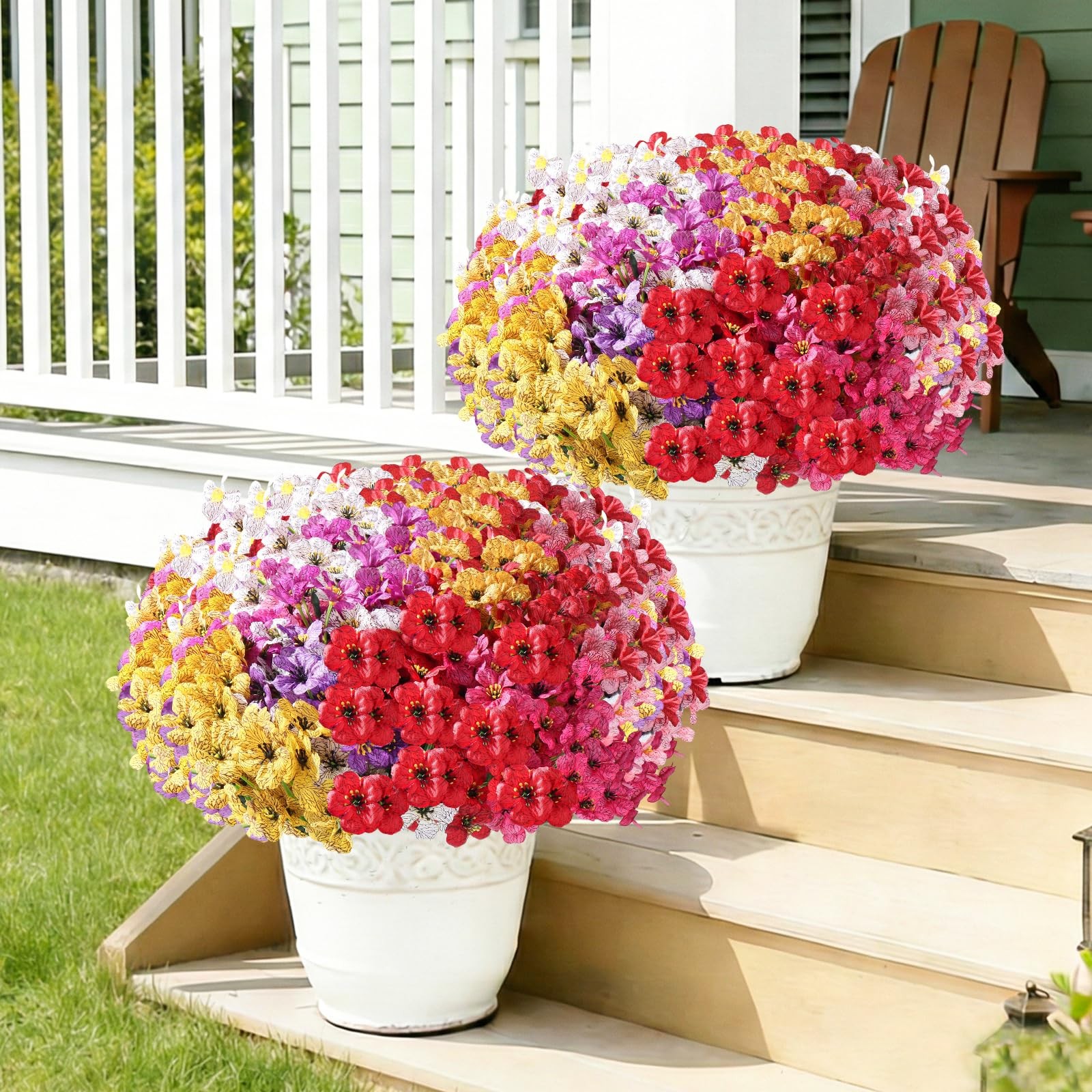 22 Pack Artificial Flowers for Outdoor Indoor Fake Plants, Faux Silk Flowers …