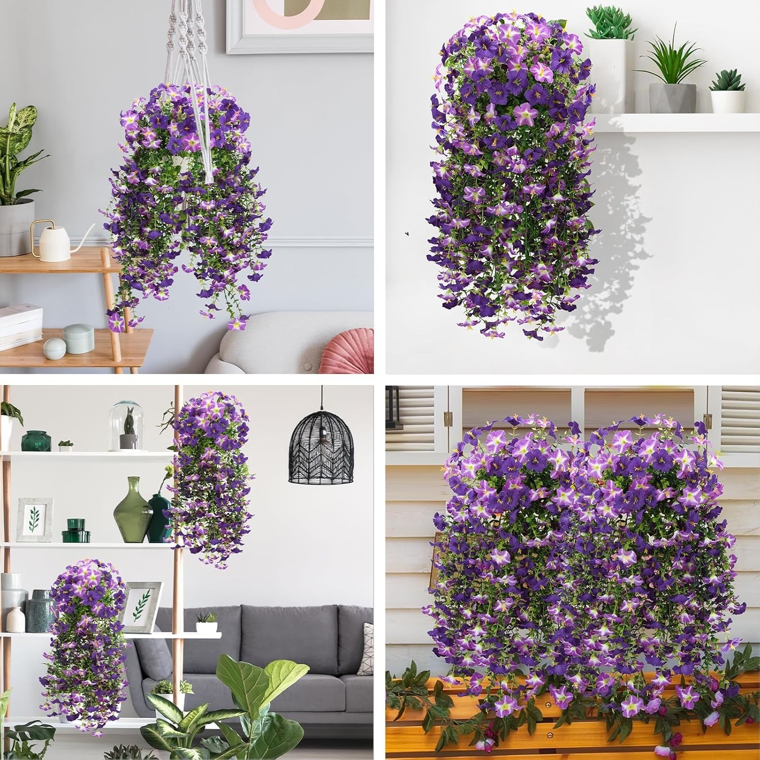 2 Pcs Lifelike Silk Hanging Flowers – Easy Arrange Outdoor & Indoor Decor