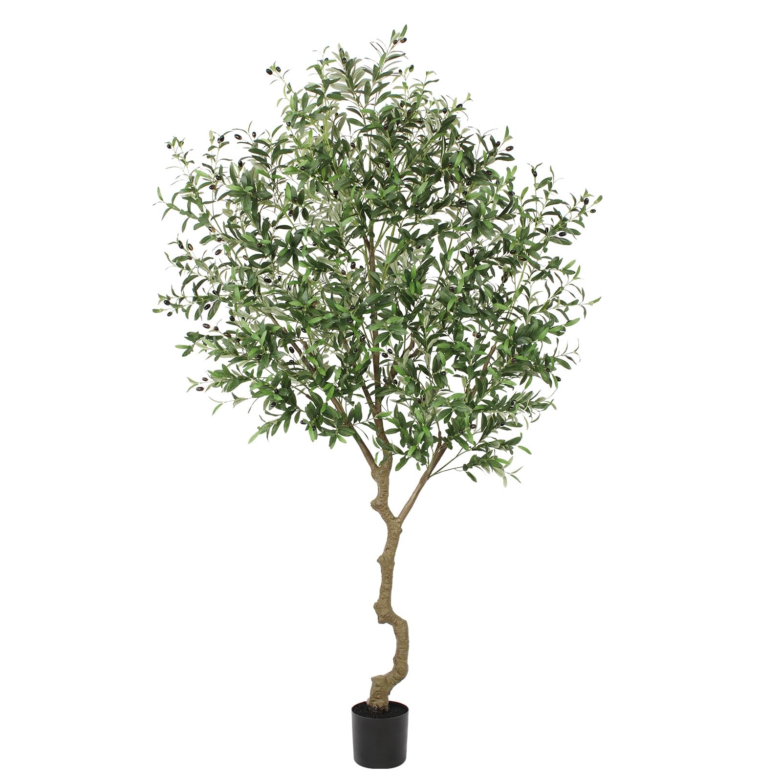 Faux Olive Tree 8ft, Large Realistic Silk Olive Trees Artificial Indoor with Nat