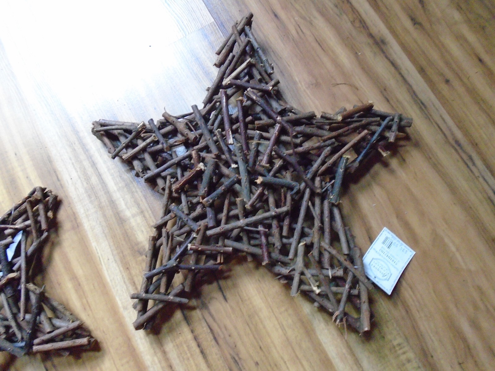 2 Natural Twig 3D Set Of Stars Rustic Home Decor 16″ 12″ Cabin Lodge