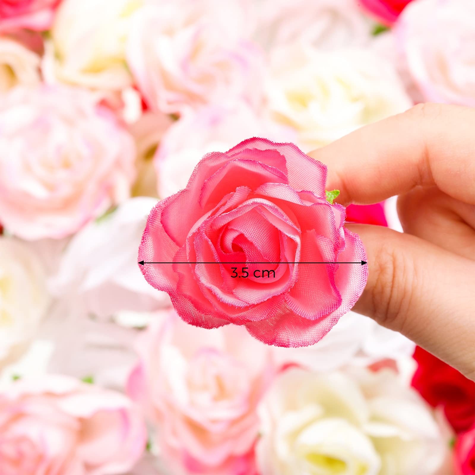 102 Pcs 1.4 Inch Mini Fake Rose Flower Heads Mini Artificial Silk Rose Head S…