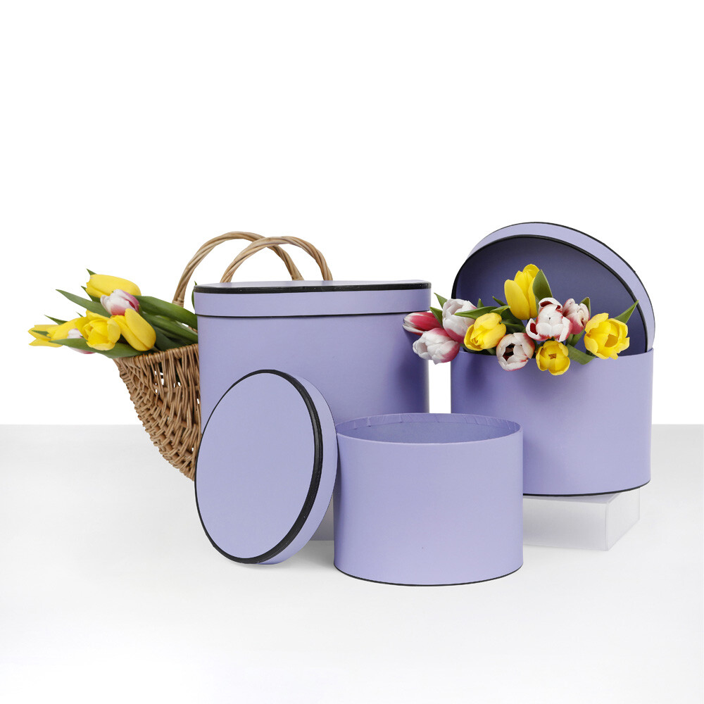 Surprise Round Flower Gift Box – Set of 3, for Luxury Flower Arrangements | W738