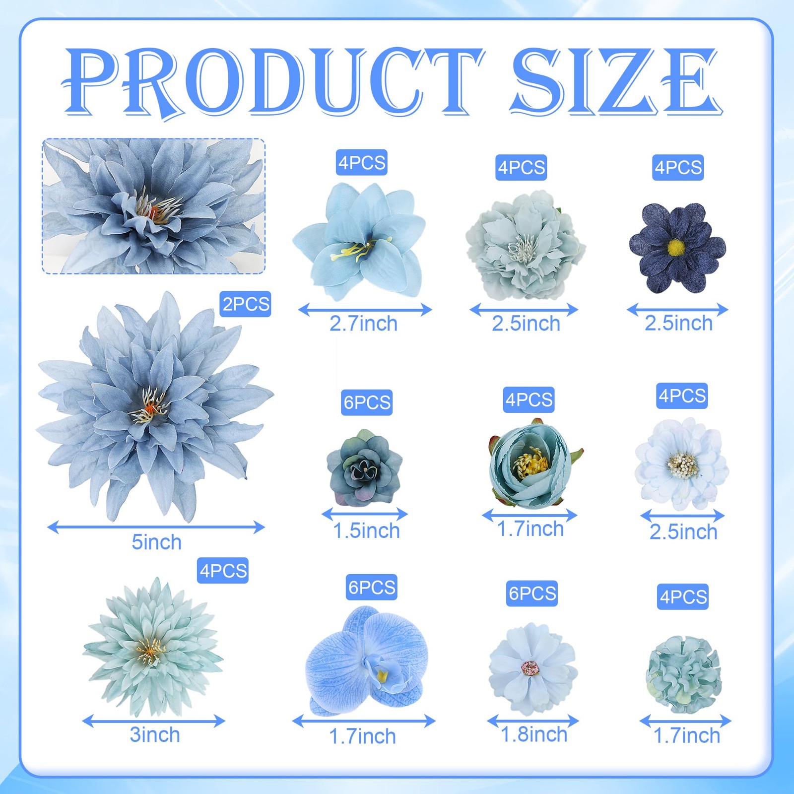 48 PCS Fake Flowers Heads – Artificial Flower Heads Bulk Silk Faux Flower for…