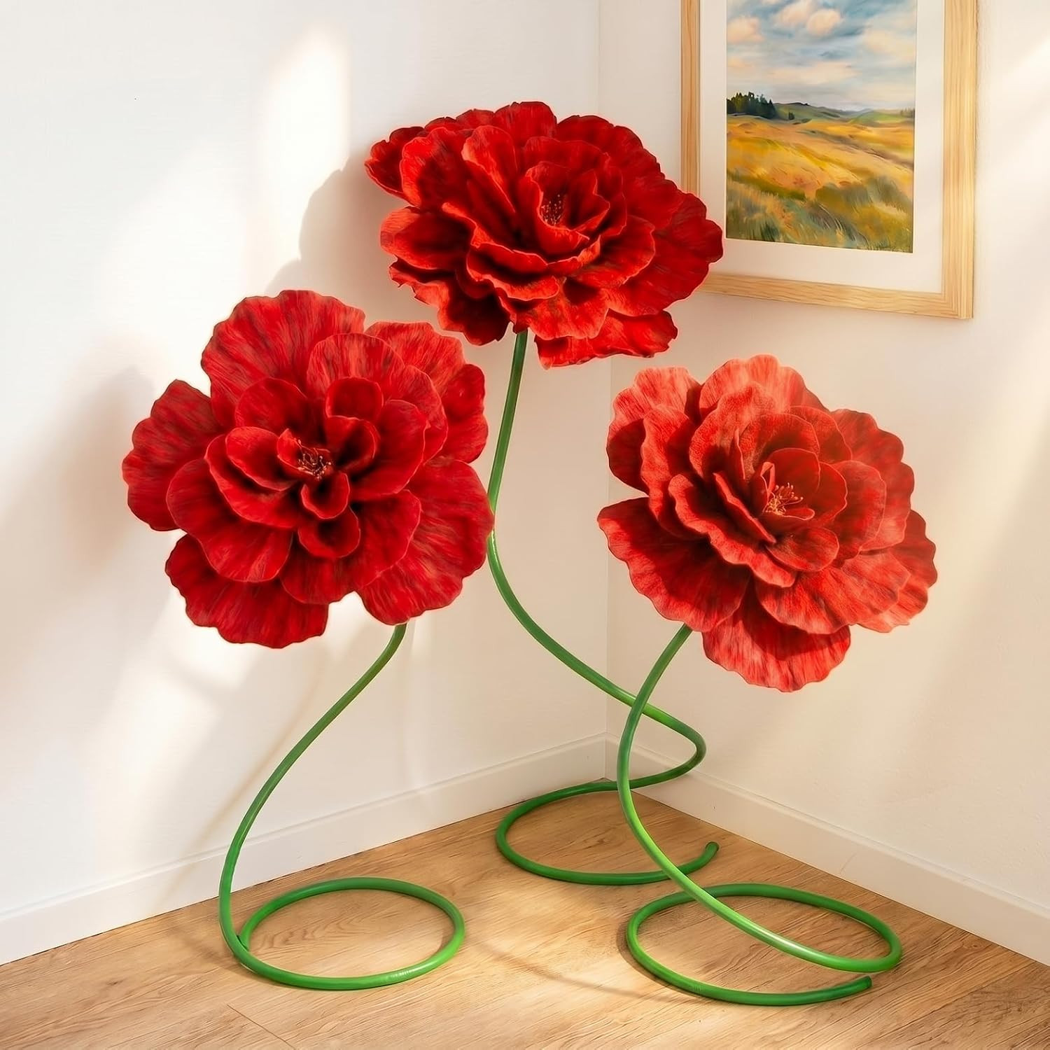 Giant 5 Ft Artificial Peony Flowers – 3 Pcs for Weddings & Events Decor