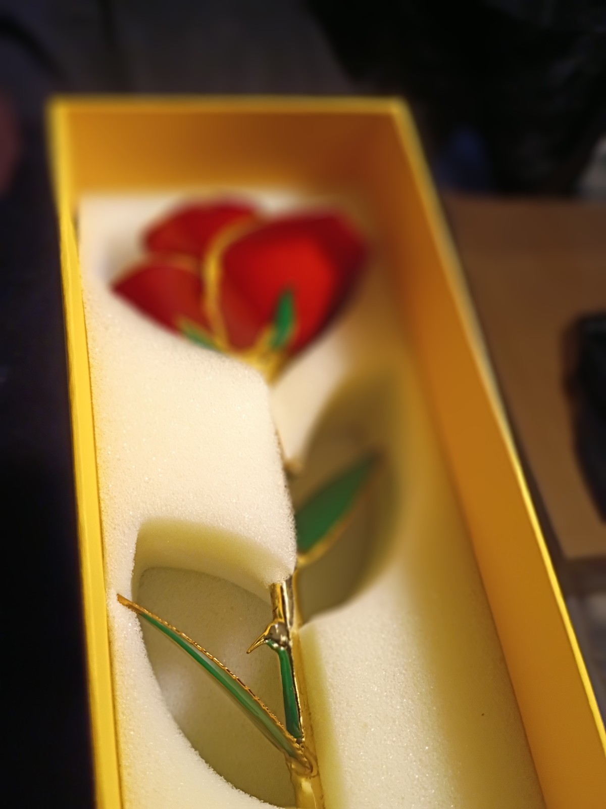 ZJchao 24K Gold Dipped Preserved Pink Rose Flower w/ Certificate