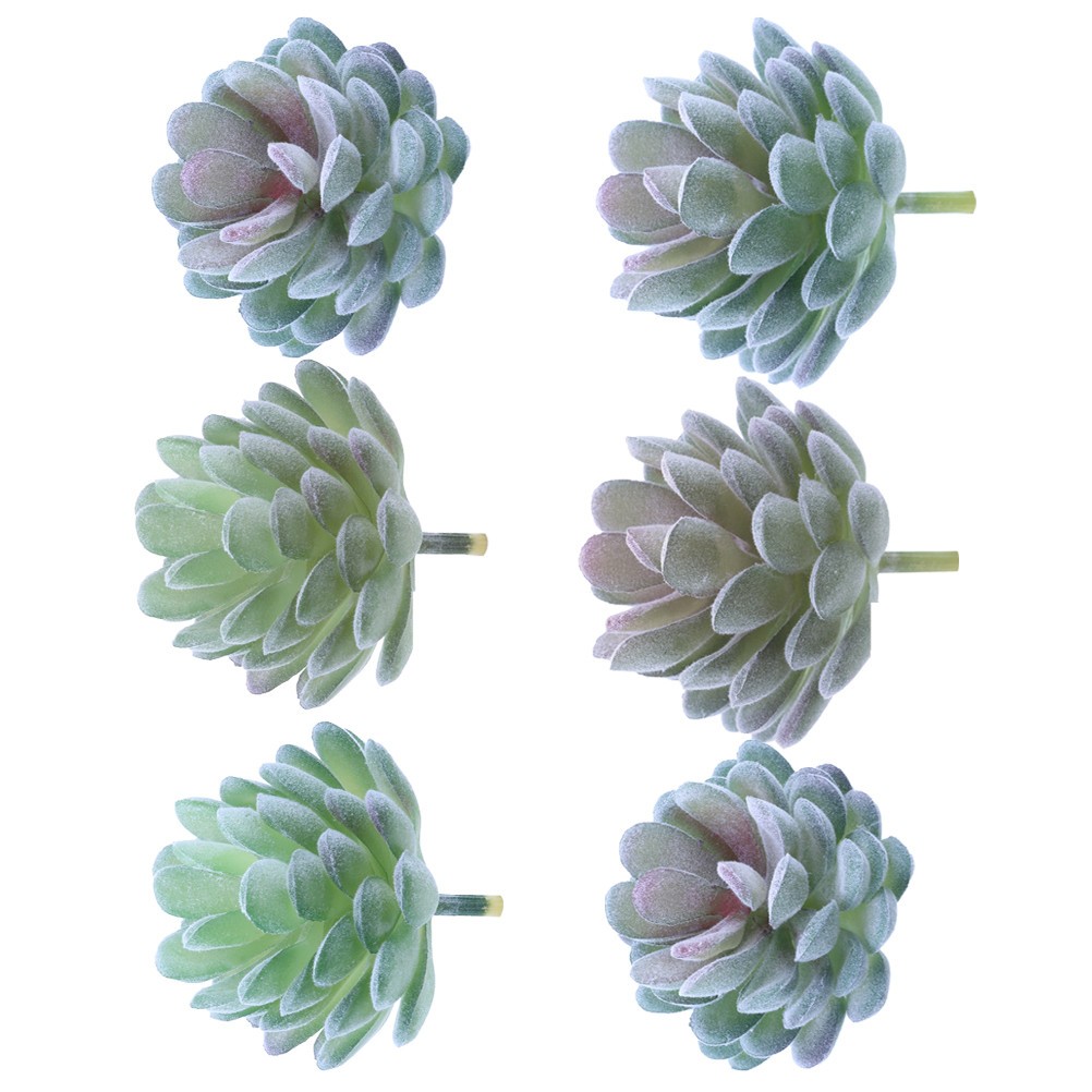 6Pcs Reusable Simulated Succulent Plants Assorted Color PVC for Home Decor
