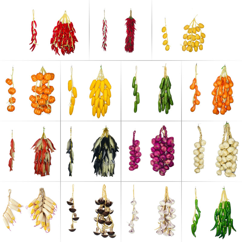 Artificial Onion 5PC Peppers Hanging String Fake Vegetable Fruit Home Decoration