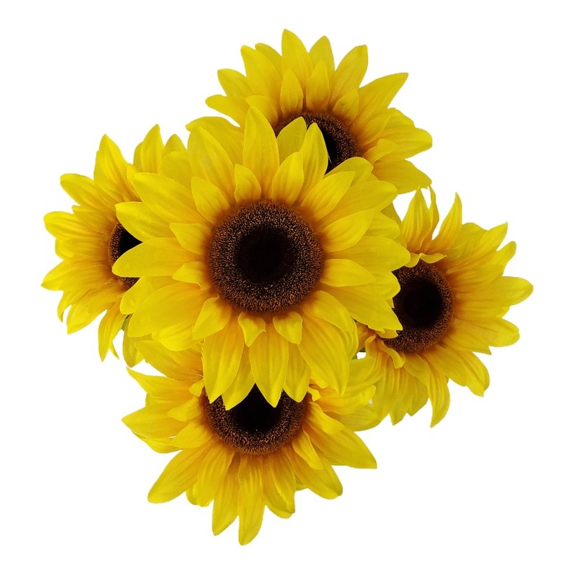 Artificial Sunflower Bush 19in Faux Flowers Indoor Decoration Centerpiece New