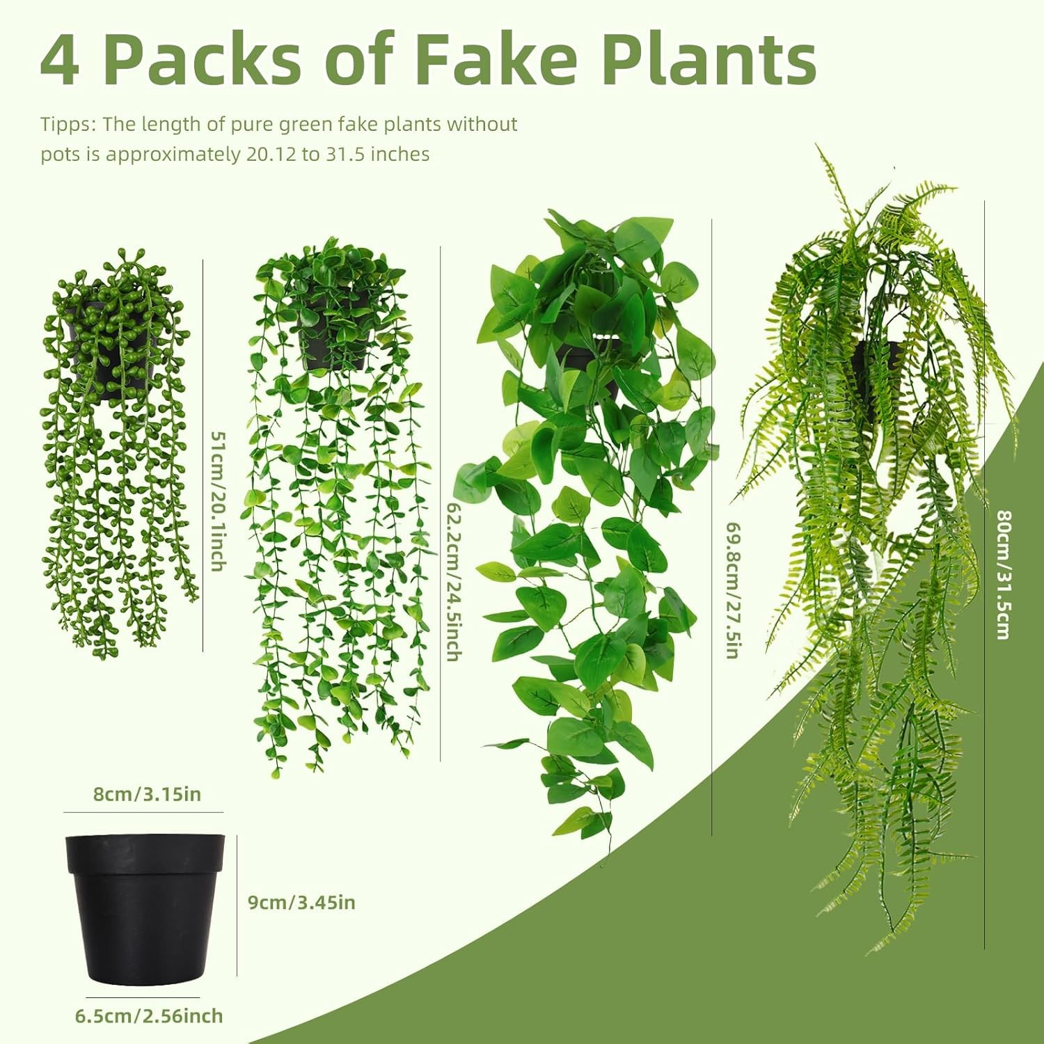 Faux Eucalyptus Artificial Hanging Plants 4 Pack Faux Greenery Decor Indoor