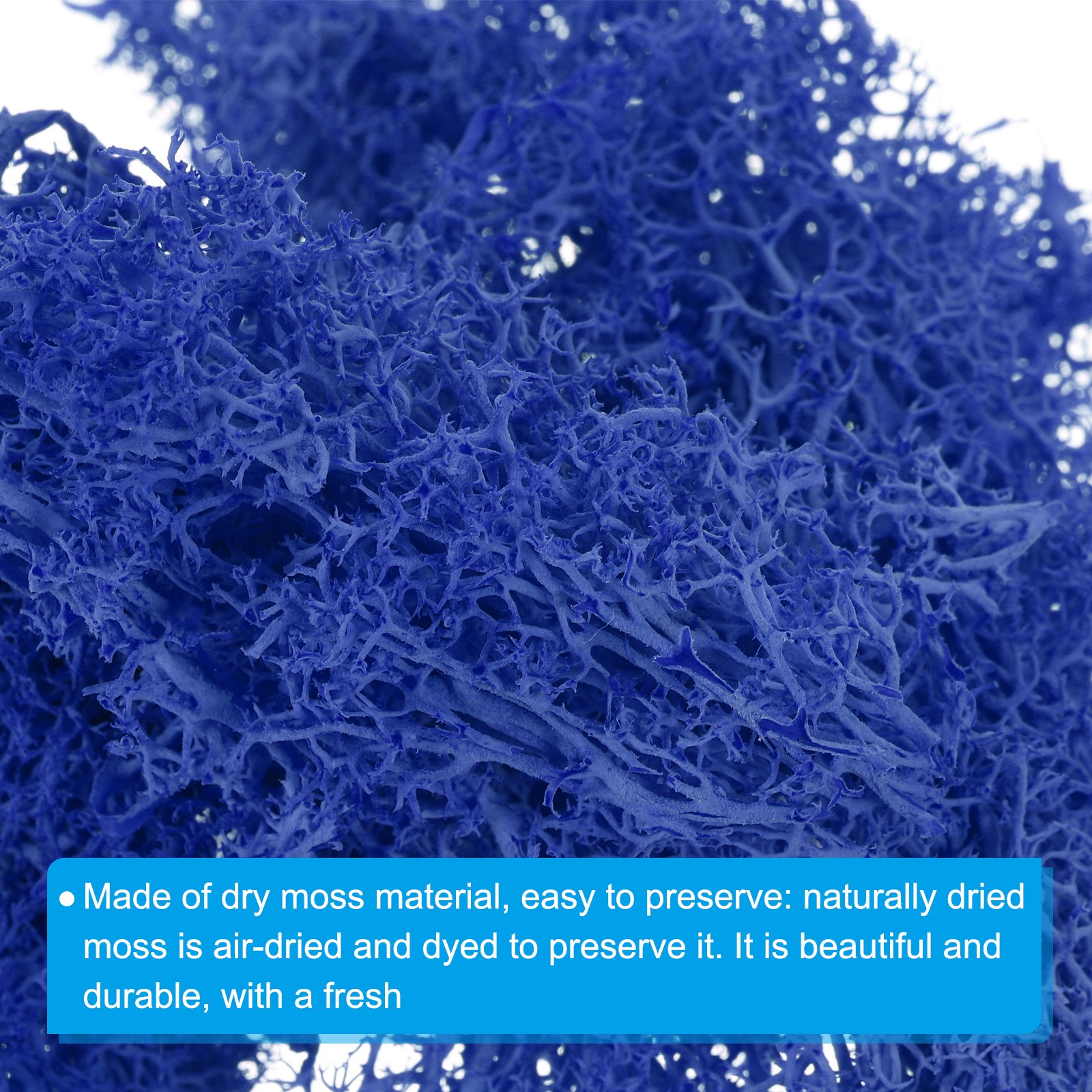 1.8 OZ Fake Moss Preserved Reindeer Moss Artificial Moss Lichen Dark Blue