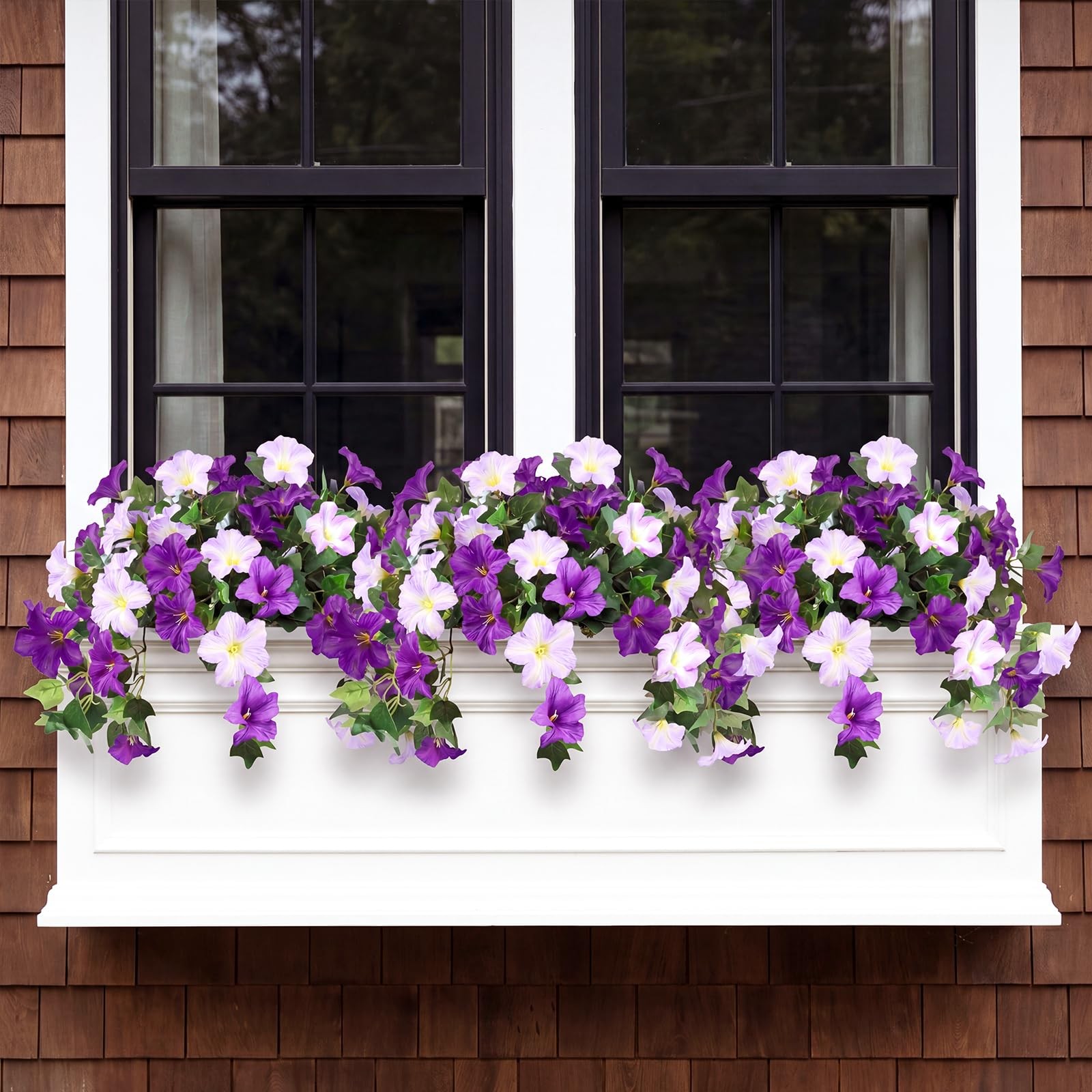 3PCS Hanging Artificial Flowers with Basket, Morning Glory Patio Decorations …