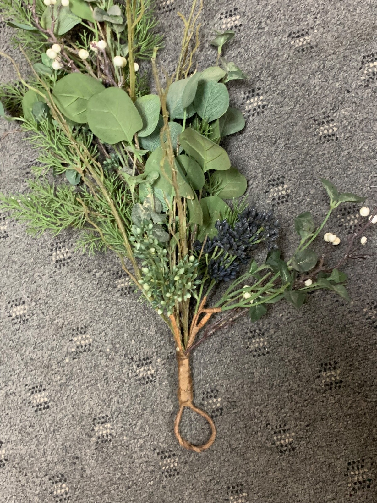 Artificial Greenery Stems 11″ Tall Faux Leafy Green Lot of 2 ~ Approx 28″ Tall