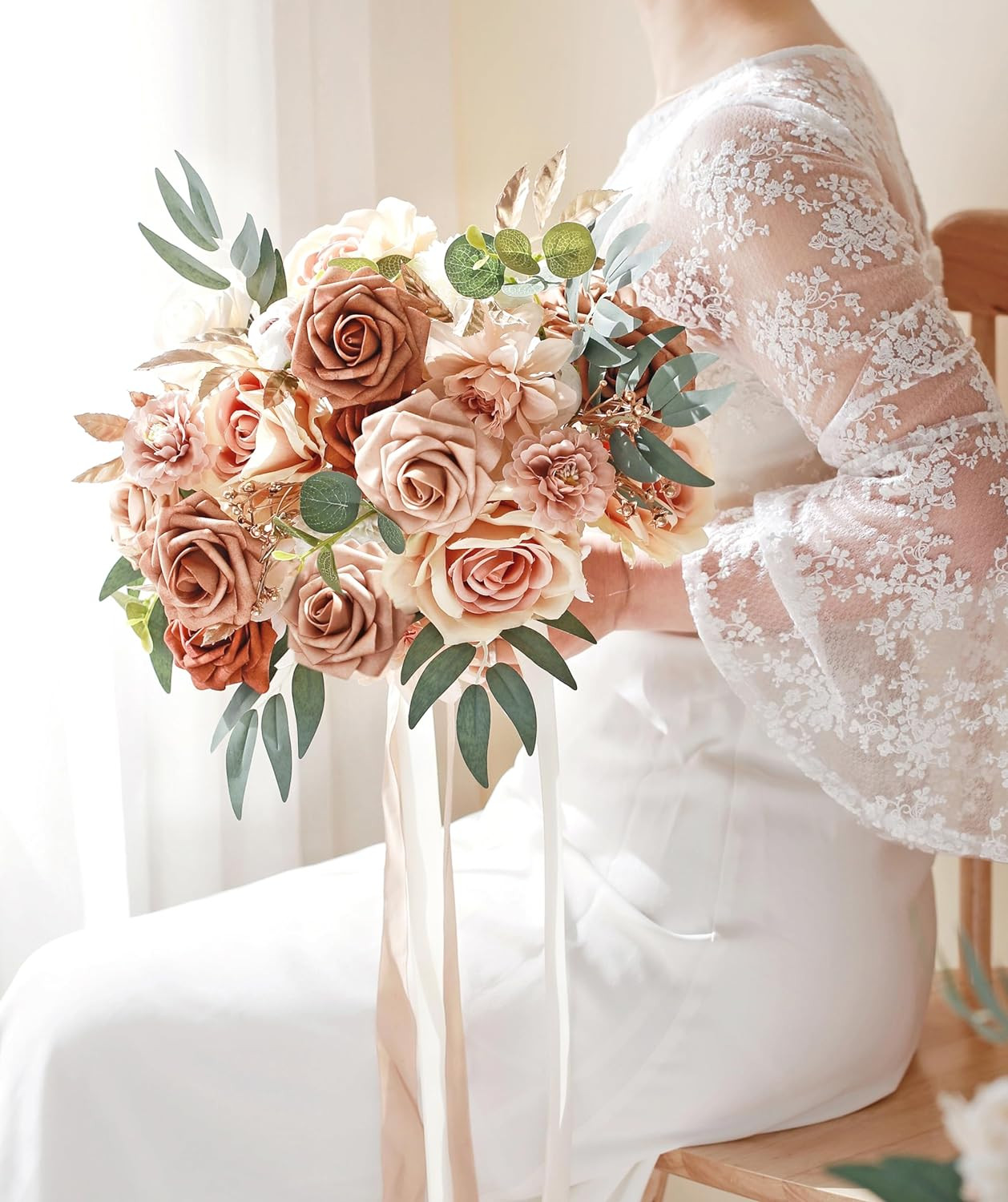 Artificial Flowers DIY Box Set Fake Roses Bouquet Bridal Wedding Flowers Colo…