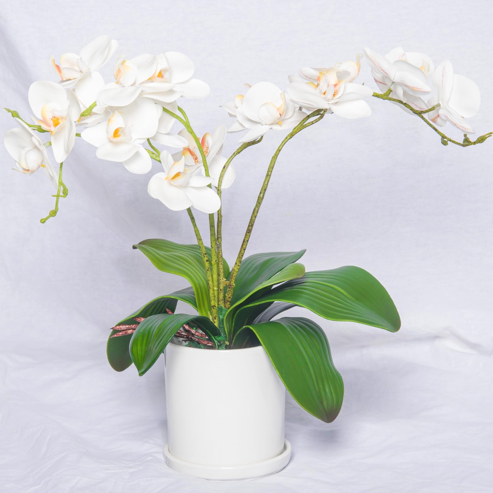 Fake Orchids 6 Pack Artificial Orchid Leaves Faux Greenery Stems for Vase She…