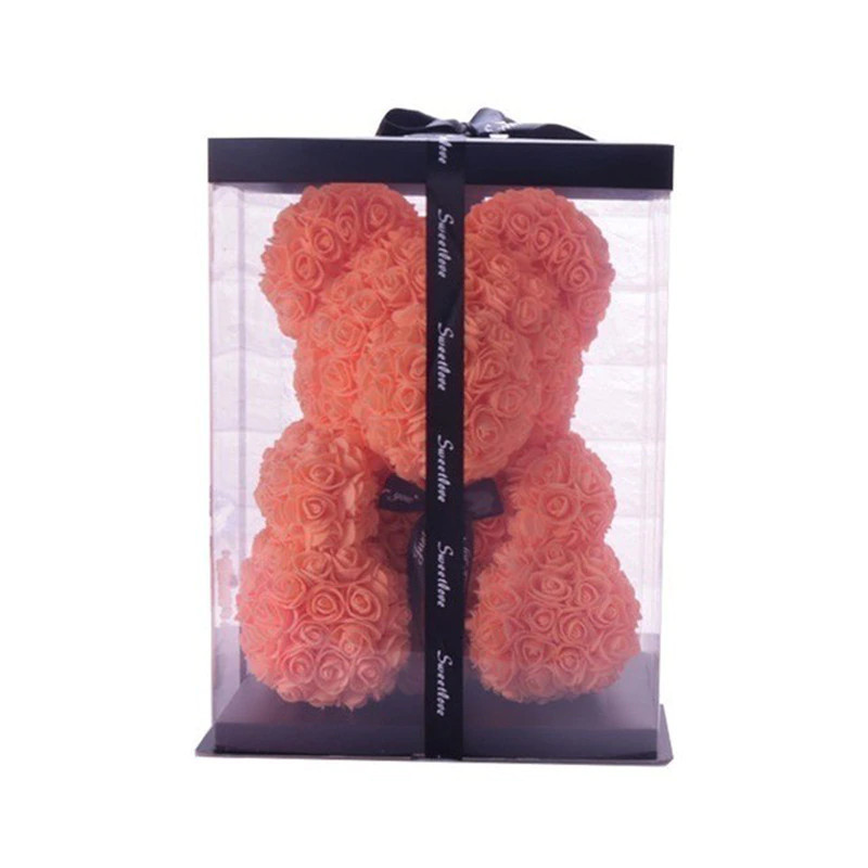 New 25Cm Teddy Rose Flower Bear Gift Box Wedding Christmas Decoration Valentine’