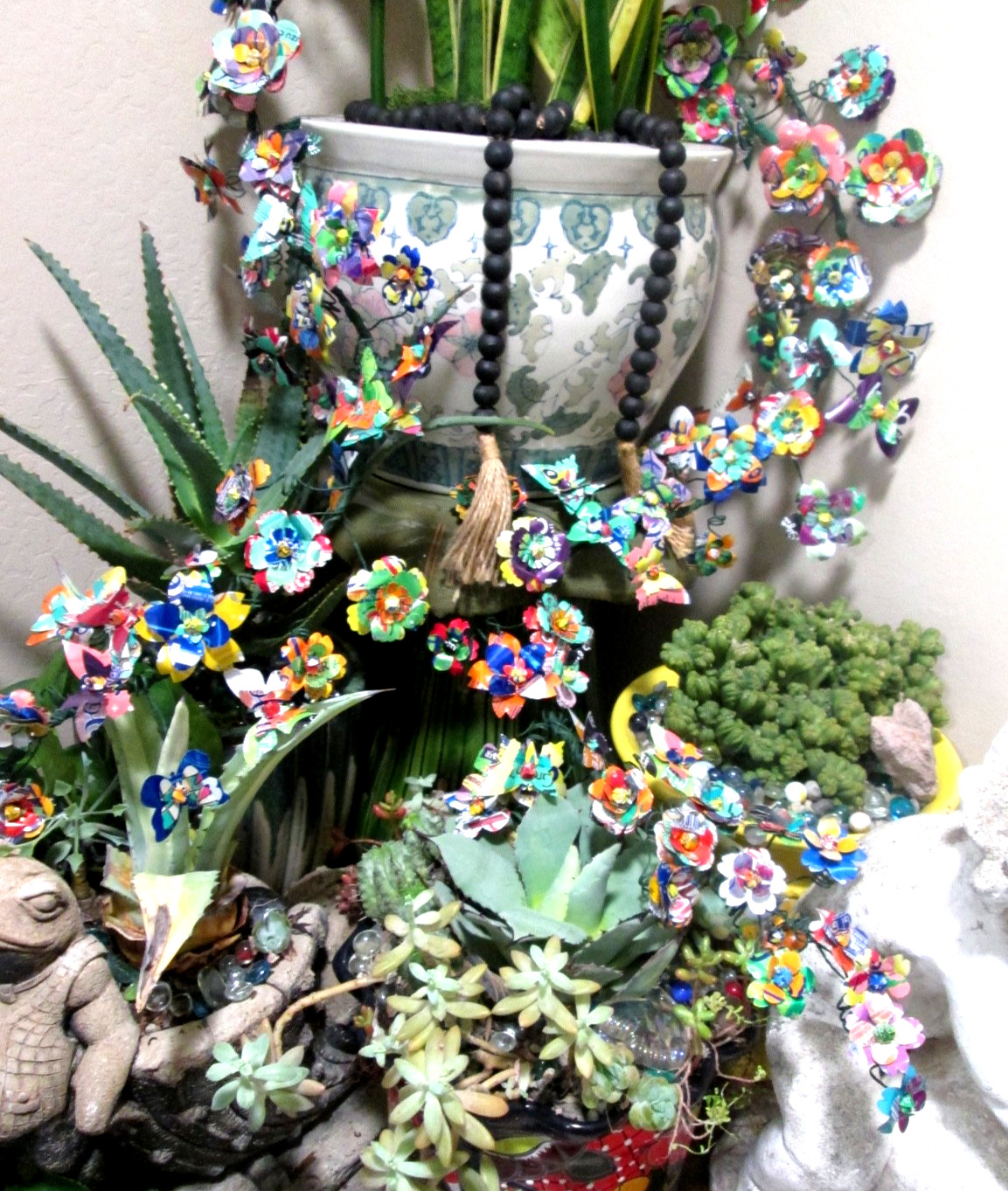 Flower & Butterfly Garlands Upcycled (x2 45″) Wedding Decor Gifts Spring