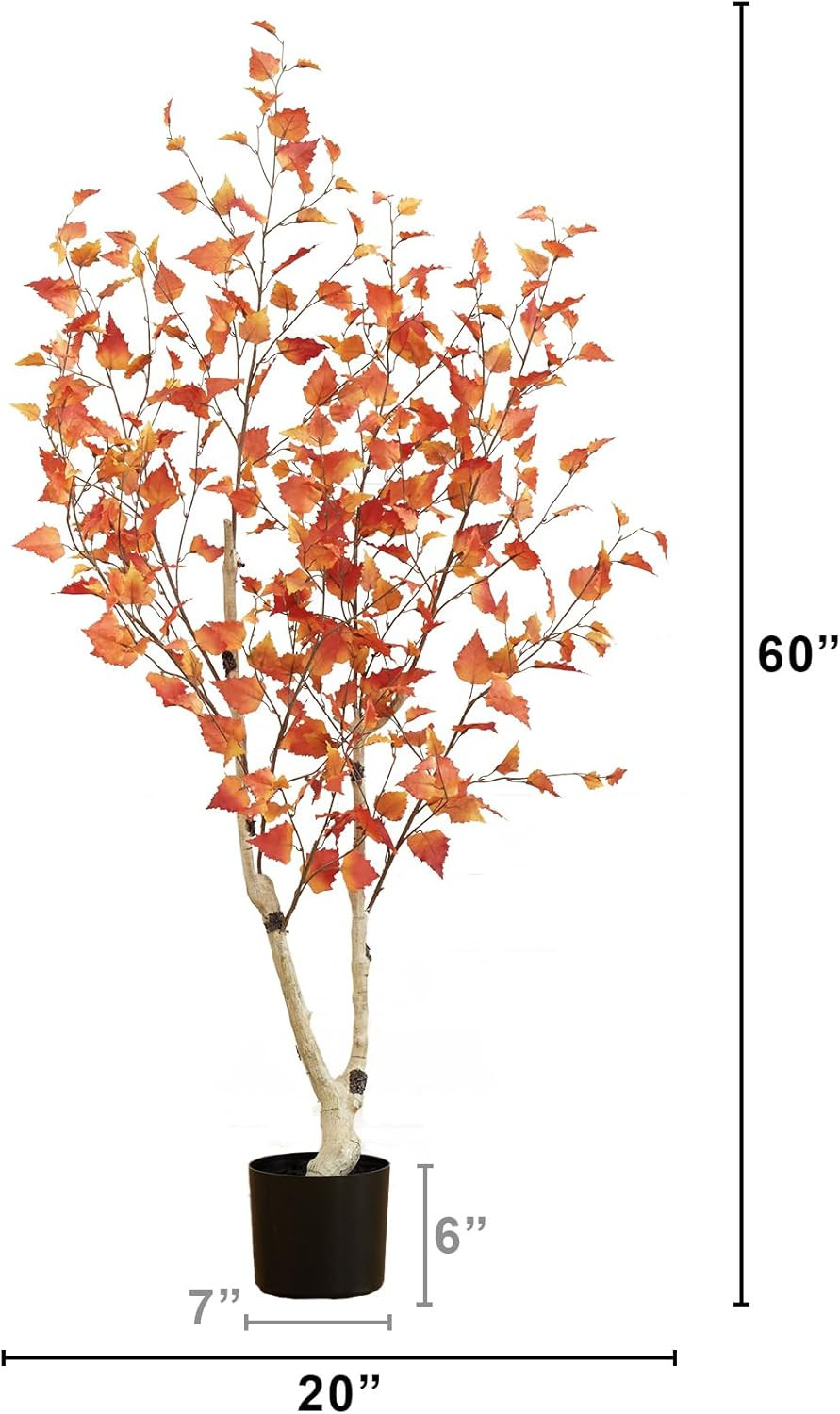 5Ft. Autumn Birch Artificial Fall Tree