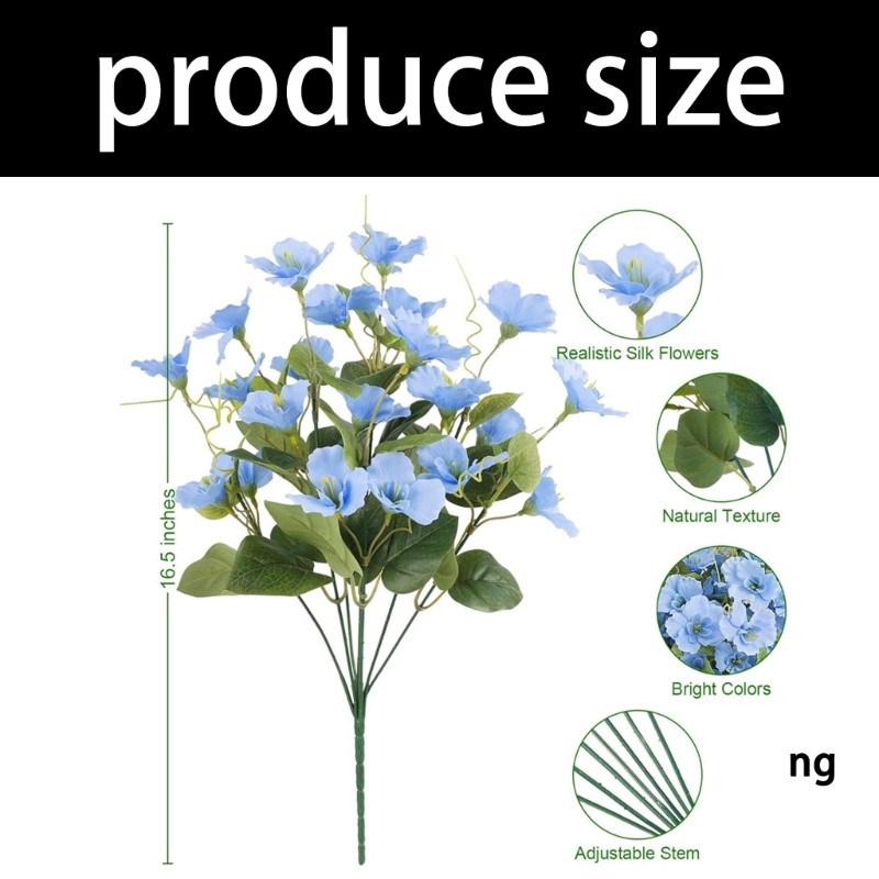 Low Maintenance 7 Flower Artificial Hibiscus For Exteriors Decoration