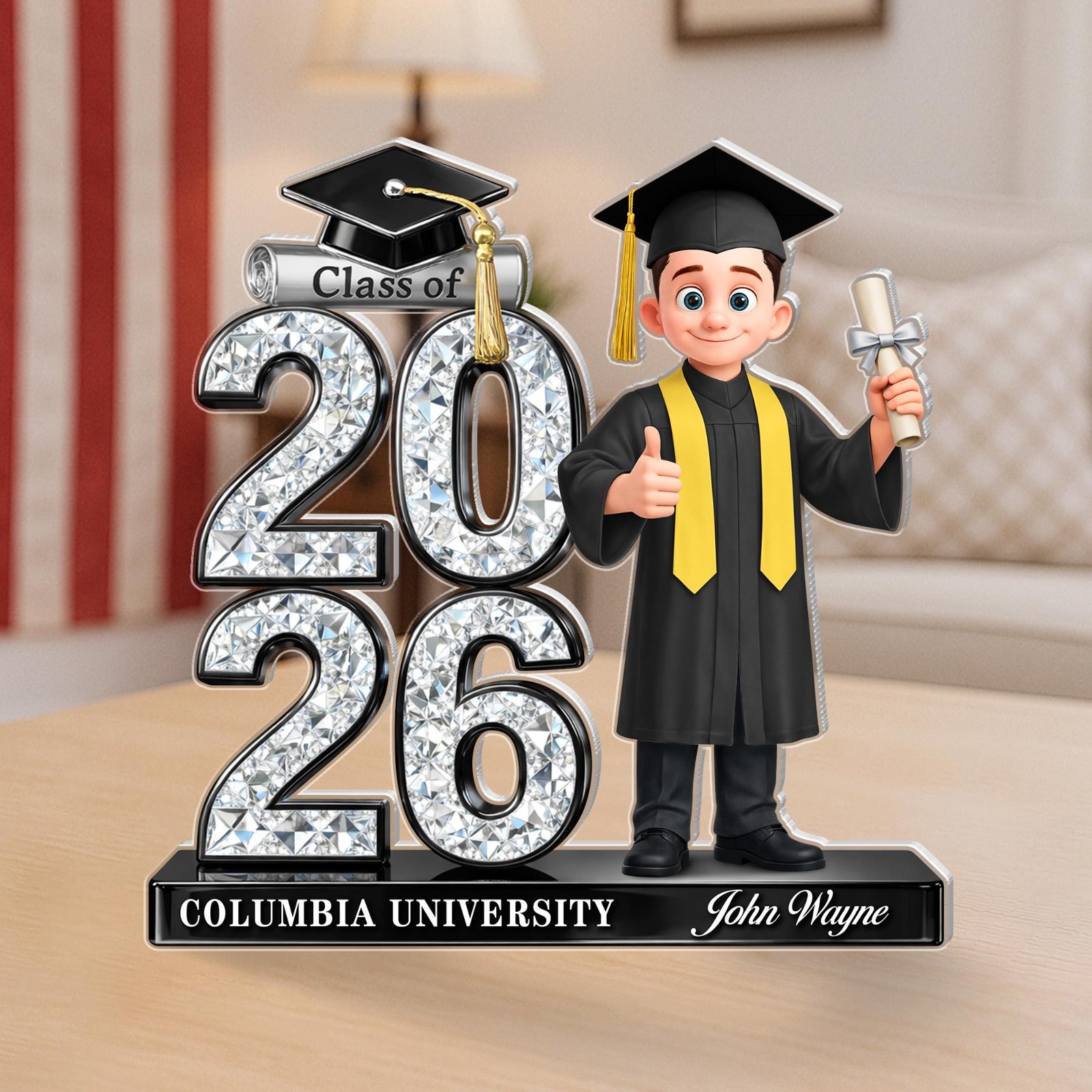 Personalized Graduation Acrylic Plaque 2026, Custom Name College Grad Gift