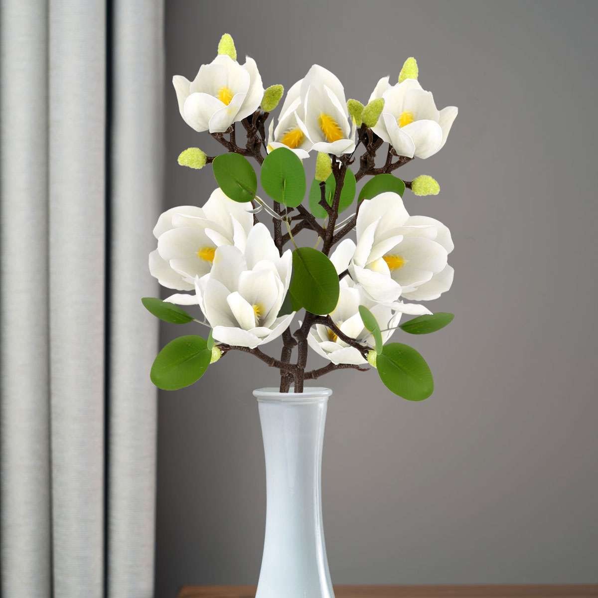 LOT Stem Artificial Magnolia Flower Fake Bouquet Bunch Wedding Party Home Decor