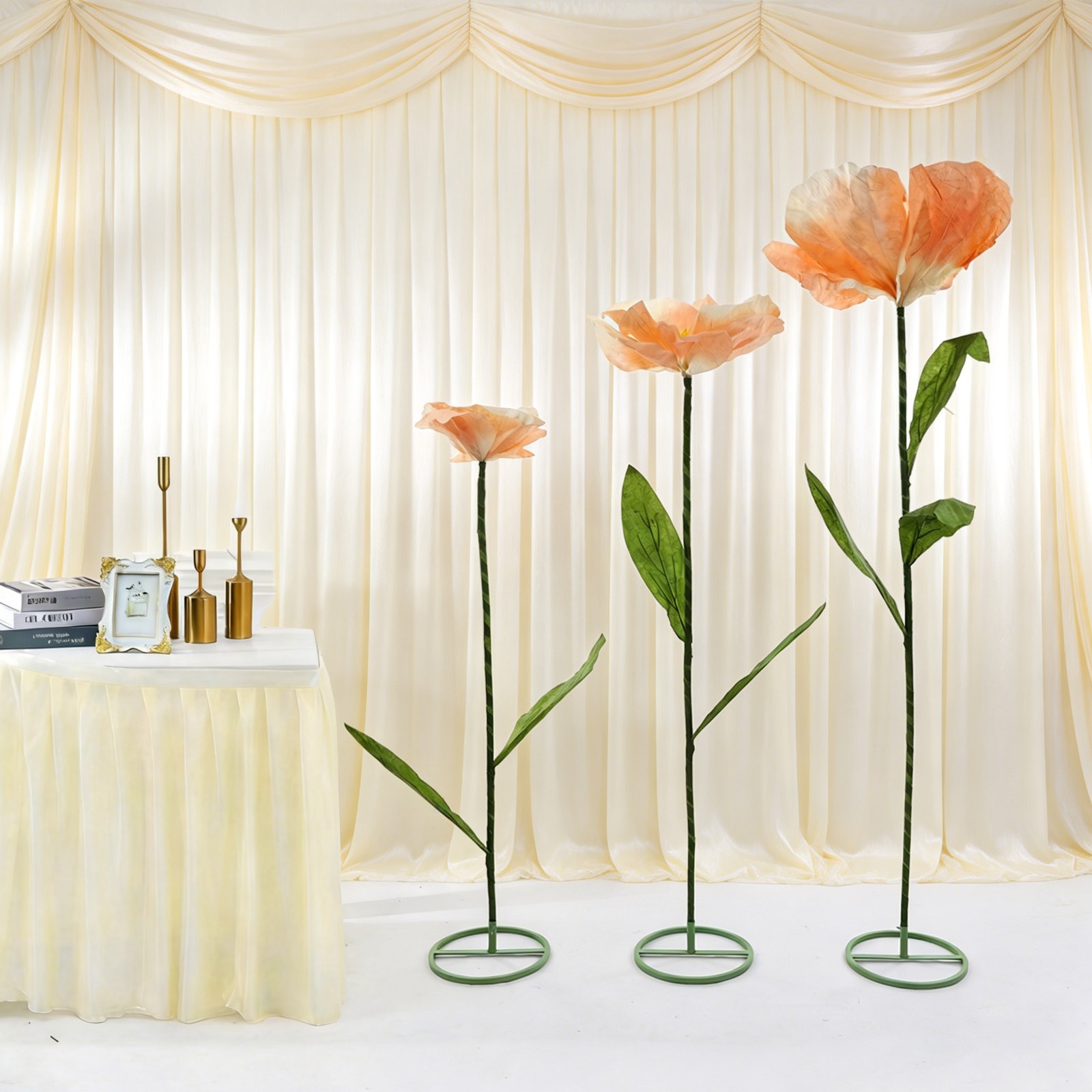 3Pcs Giant Artificial Flowers Large 1.8M Adjustable Wedding Banquet Decor Flower