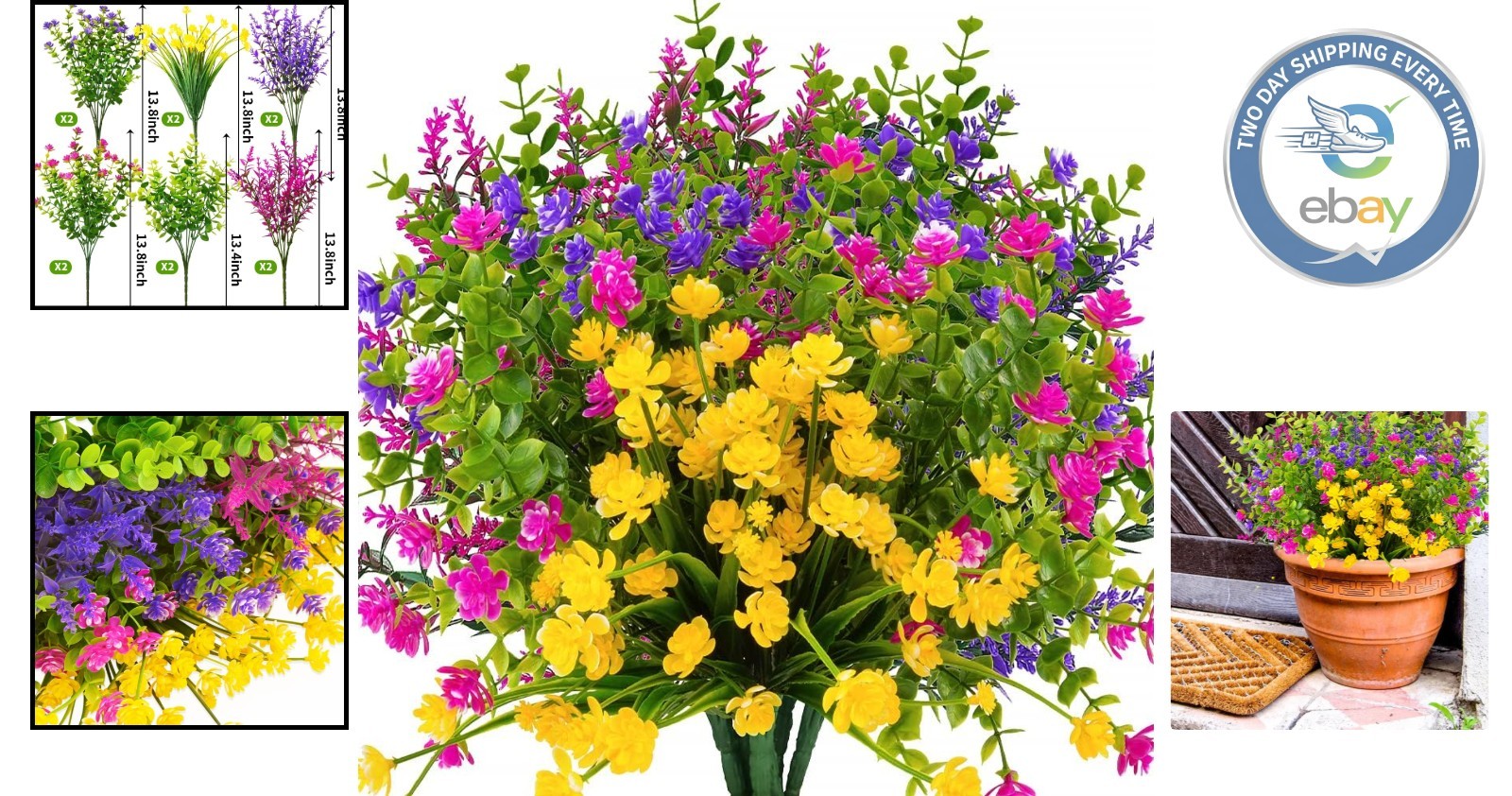 Vibrant No Fade Fake Flower Bundles – 12 Eco-Friendly Arrangements for Events