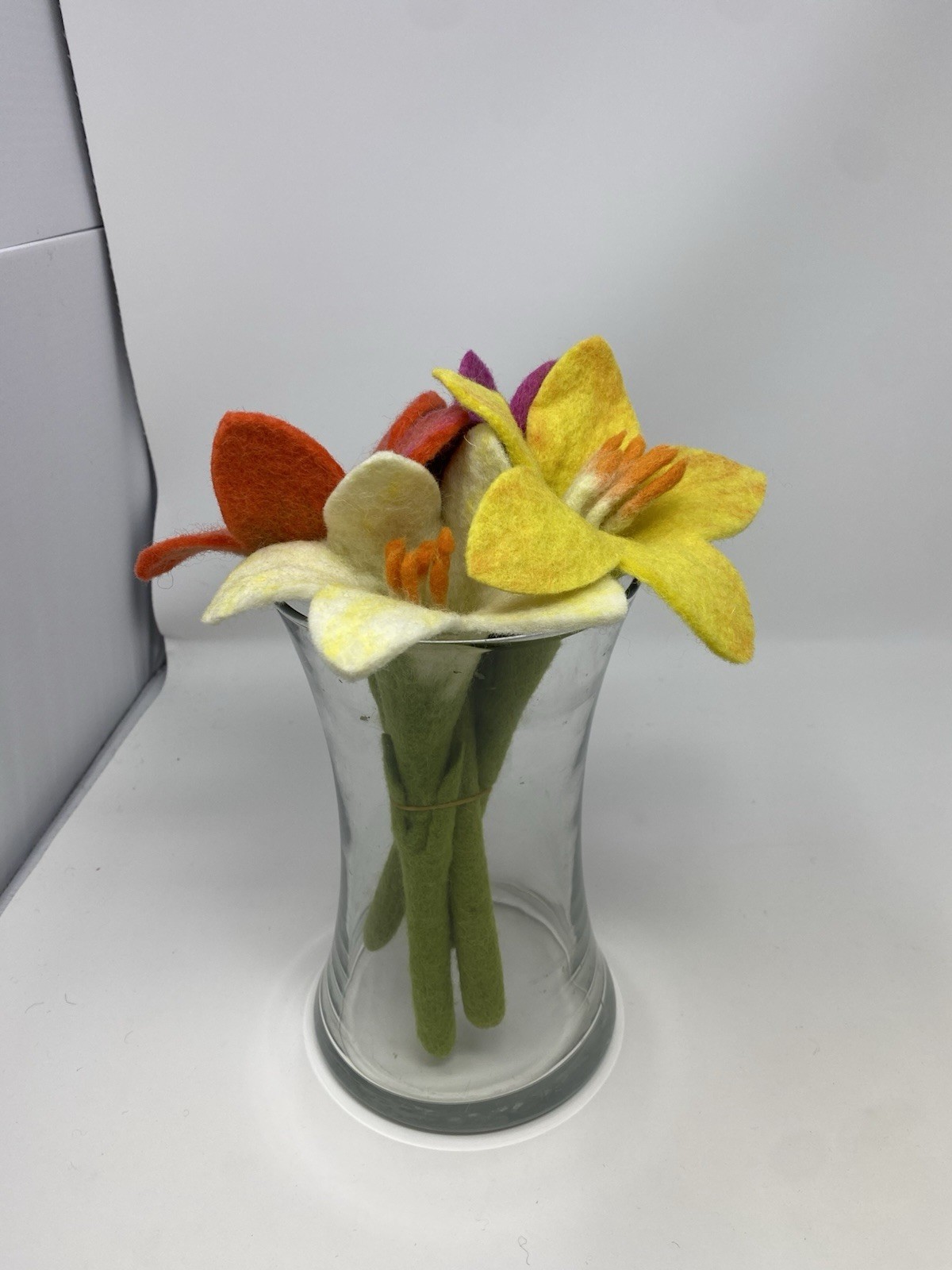 Hand Felted Flowers Bunch of Five ( Made in Nepal)