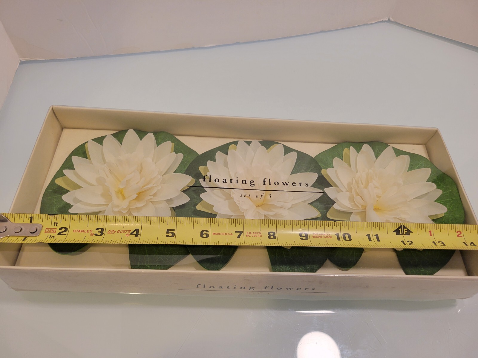 Pier 1 Floating Off White Lotus Flowers Set Of 3, New