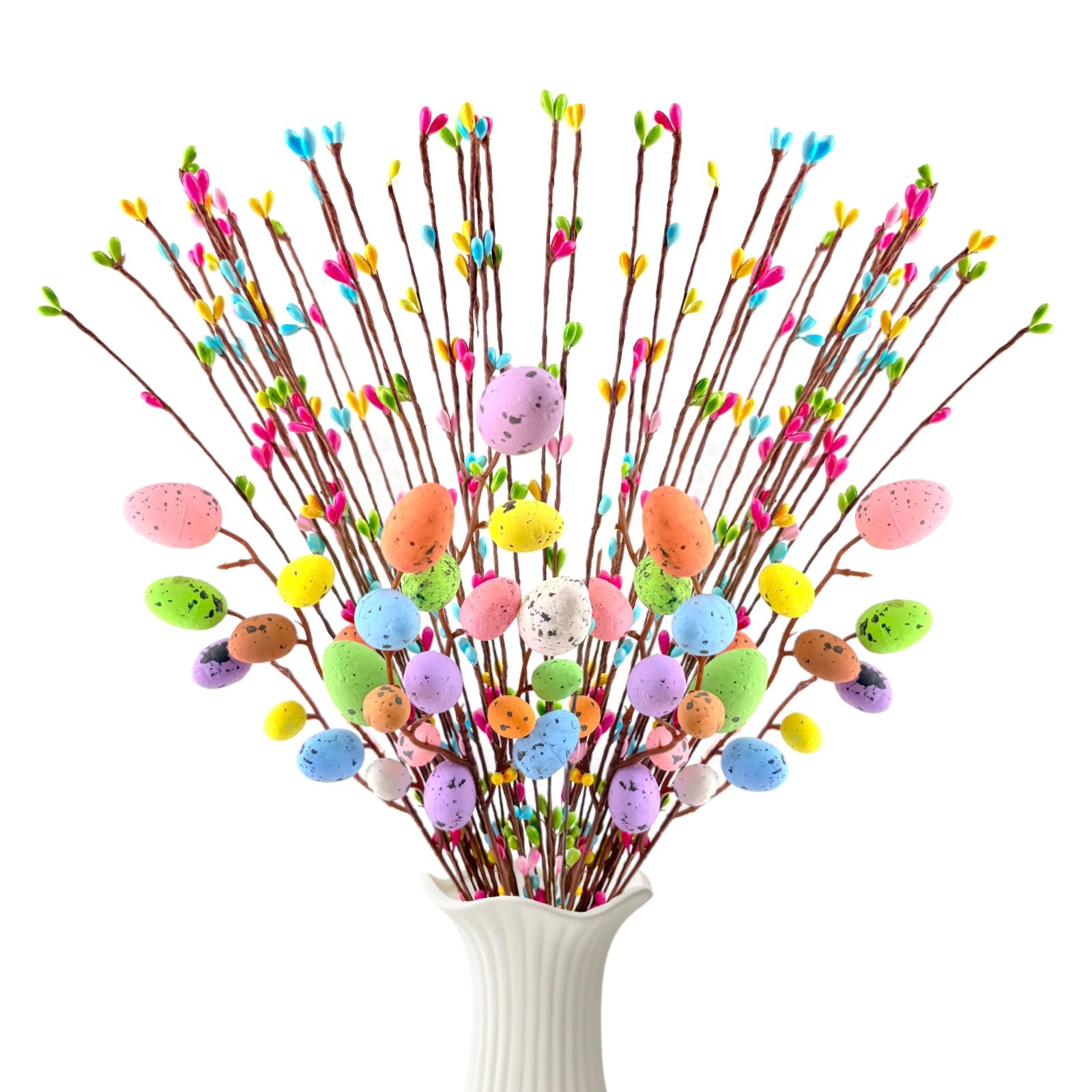 Artificial Easter Spray Vine Easter Eggs Picks Artificial Spring Floral Picks…