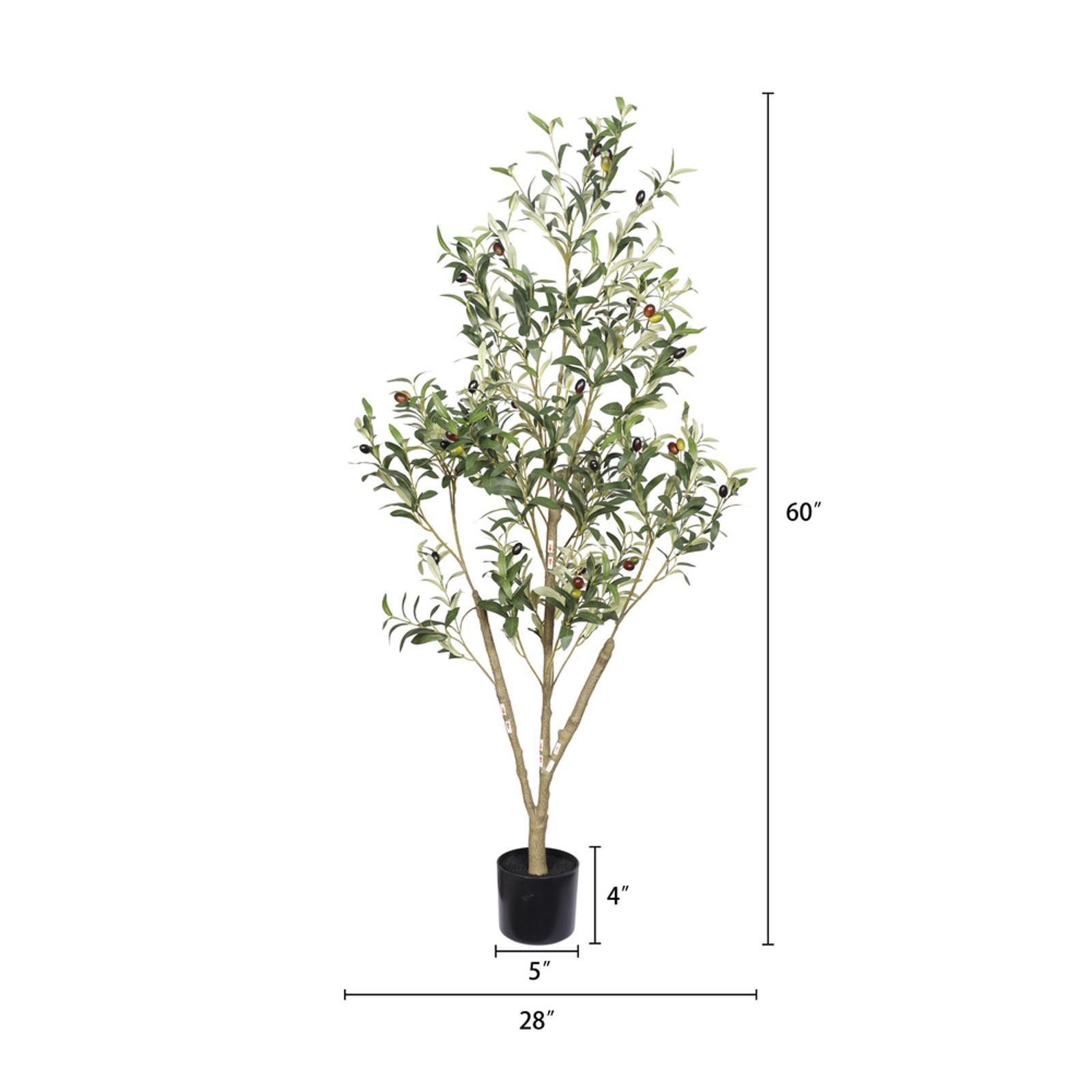 Lifelike Artificial Plants Olive Tree Extra Branches Faux Indoor Tree with Black