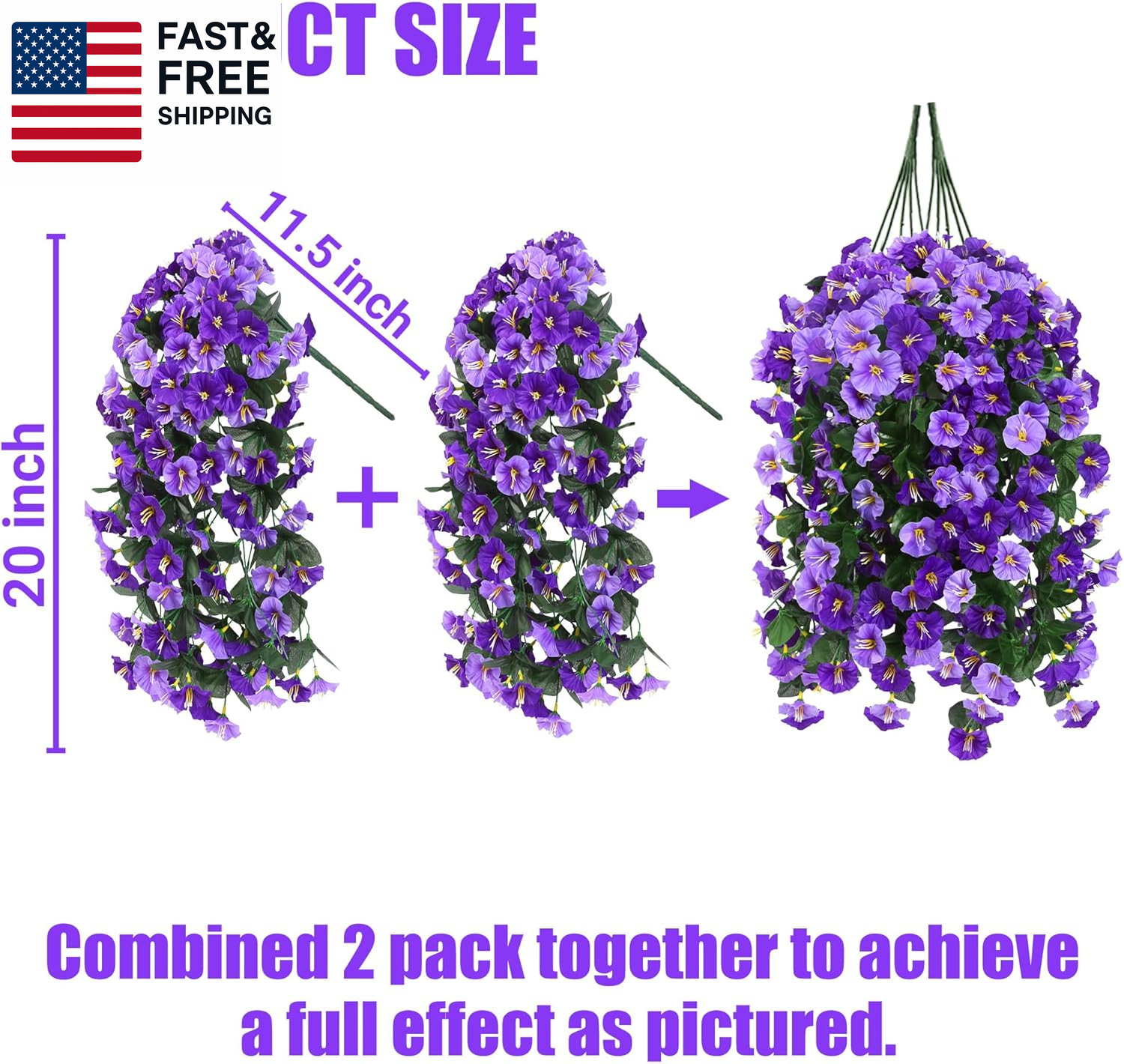 Artificial Fake Hanging Flowers Plants Outdoor outside Spring Summer Decoration