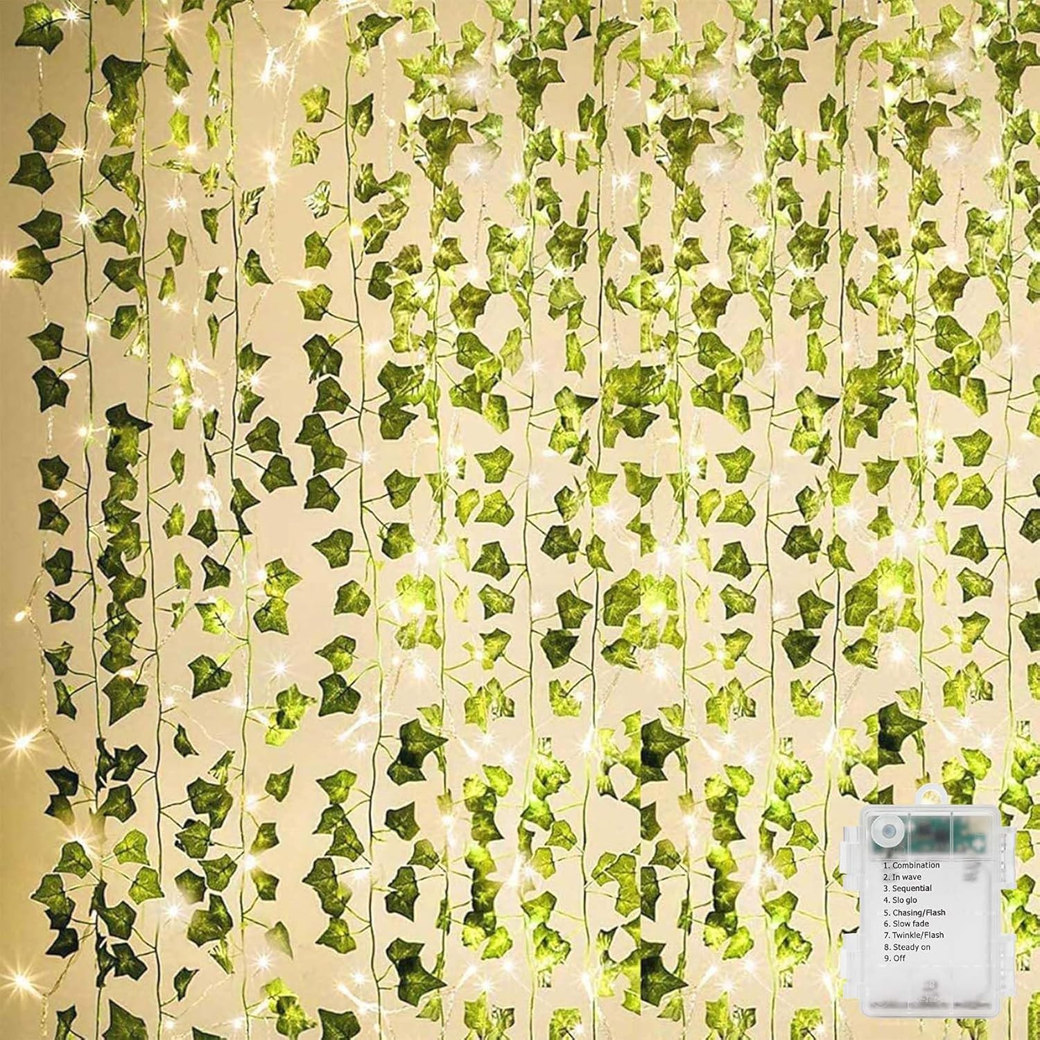 KASZOO 84Ft 12 Pack Artificial Ivy Garland Fake Plants, Vine Hanging Garland wit