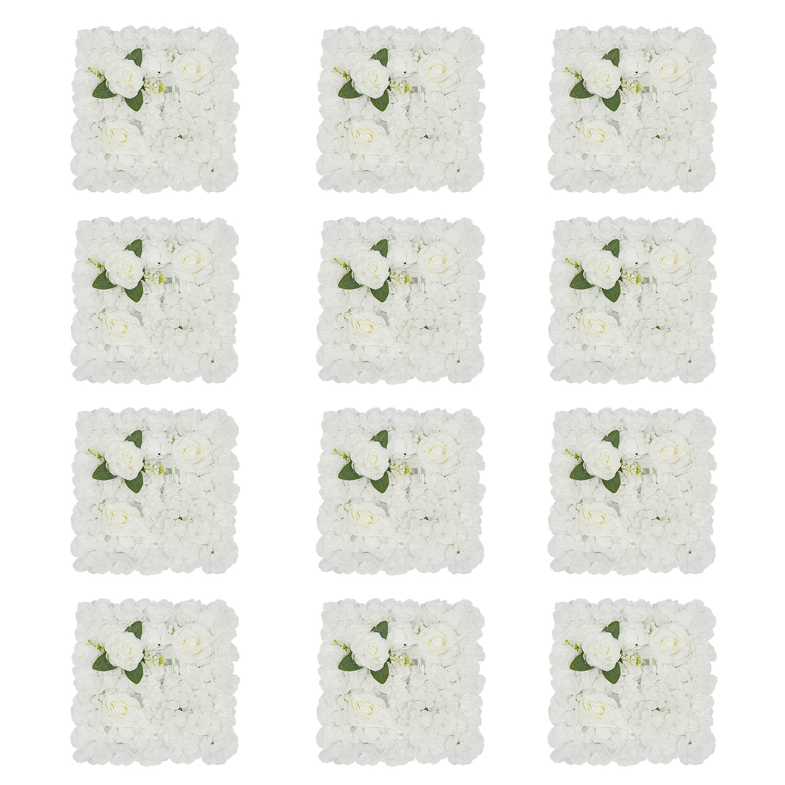 12pcs Artificial Flower Wall Panels Artificial Flowers Panel For Party Backdrops