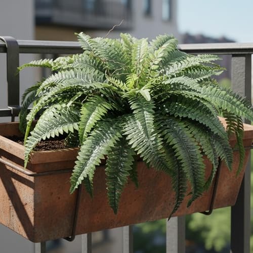 Artificial Boston Ferns, Fake Faux Fern Plants 45 Inch 2 2-Pack (45in) Green