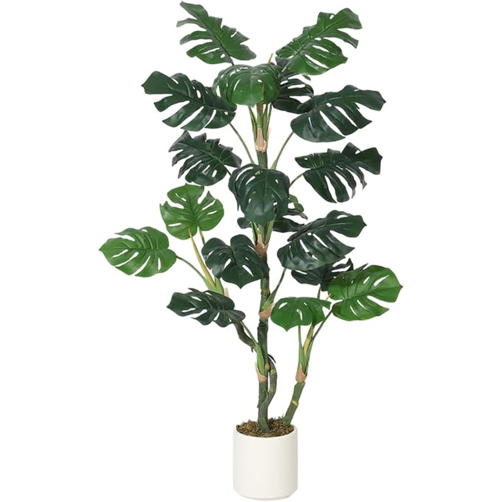 4FT Artificial Monstera Tree Tall Fake Tropical Palm Tree with Planter Home