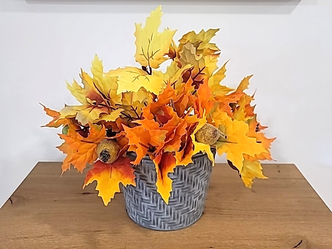 3 Pieces Artificial Yellow/Orange/Red Fall Maple Leaf-Stems-Autumn-Thanksgiving